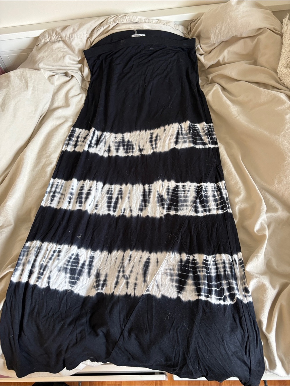 Buffalo David Bitton Black and White Tie-Dye Maxi Skirt - Picture 2 of 4